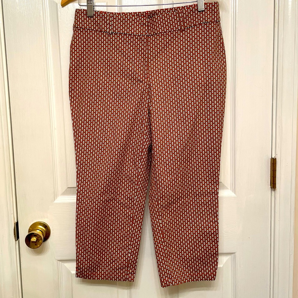 NWOT Orange & White Ann Taylor Capri Pant